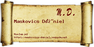 Maskovics Dániel névjegykártya